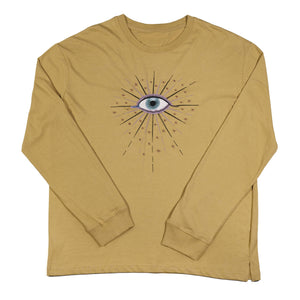 Radiating Eye long sleeve t-shirt 👁 Camel