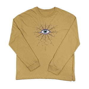 Radiating Eye long sleeve t-shirt 👁 Camel