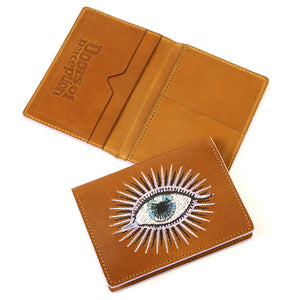EYE leather card holder 👁 Tan