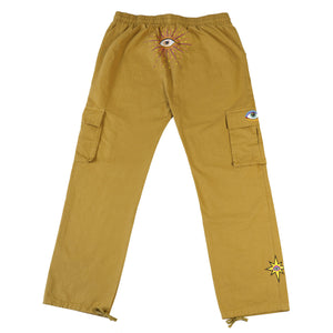 RADIATING FLURO EYE Y2K cargo trousers 👁 Tan