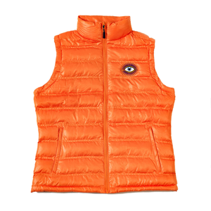 Women’s BIG EYE puffa vest 👁️ Orange