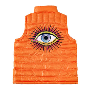 Men’s BIG EYE puffa vest 👁️ Orange